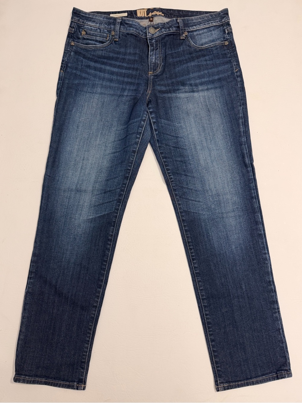 Kut from the Kloth Indigo Denim Jacket with Brown Label Size 14